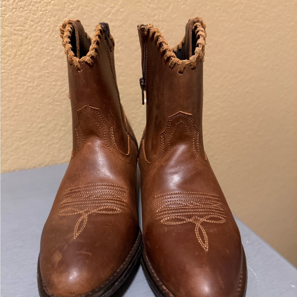 Shyanne BSWSP22-82 Brown Leather Western Ankle Boots Size 7  Women’s